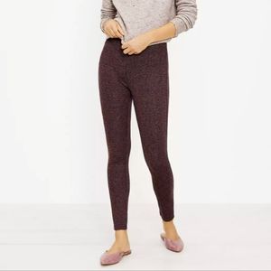Loft Burgundy Red Herringbone Ponte Leggings